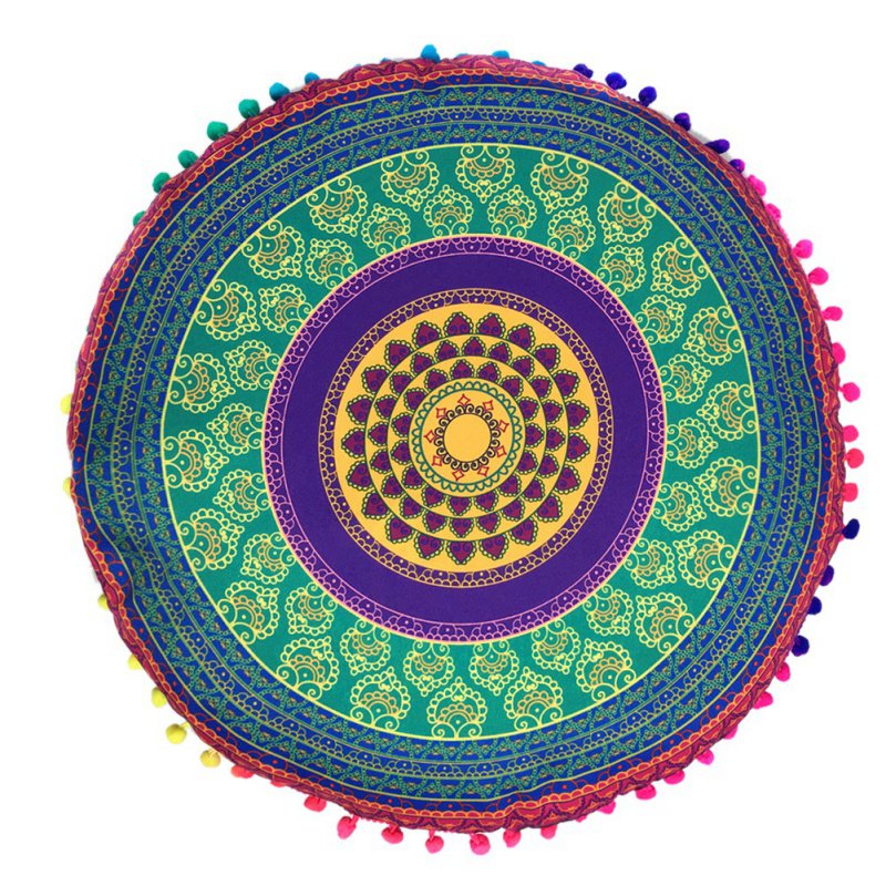 Bohemian Round Mandala Pillowcase Floor Meditation Cushion Cover Case